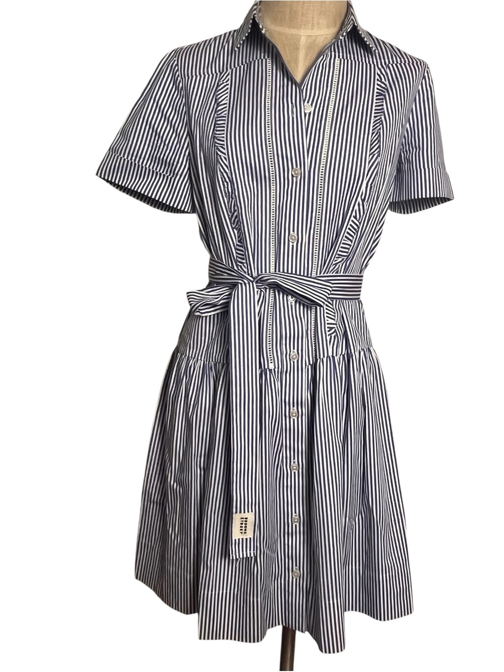Kate Spade Broome Street Striped Shirt Dress Size Small Blue White Cotton - Picture 1 of 9